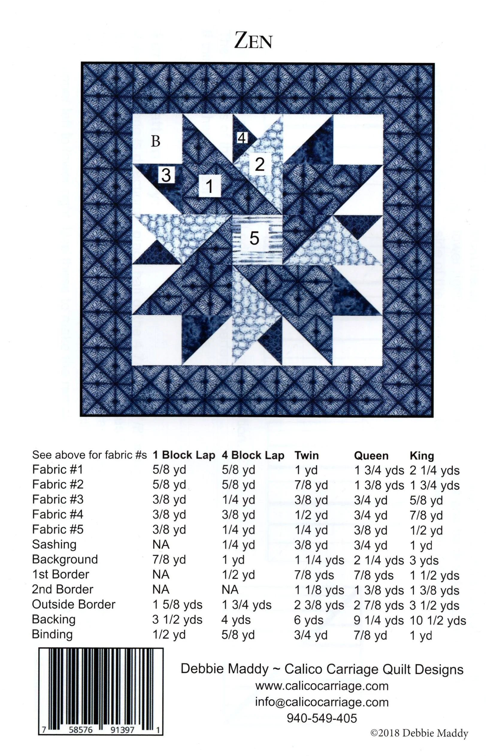 ZEN - Calico Carriage Quilt Designs Pattern CCQD169 DIGITAL DOWNLOAD - Image 2